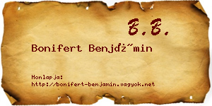 Bonifert Benjámin névjegykártya